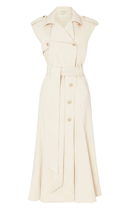 Javier Sleeveless Trench Coat - Sandy Cream