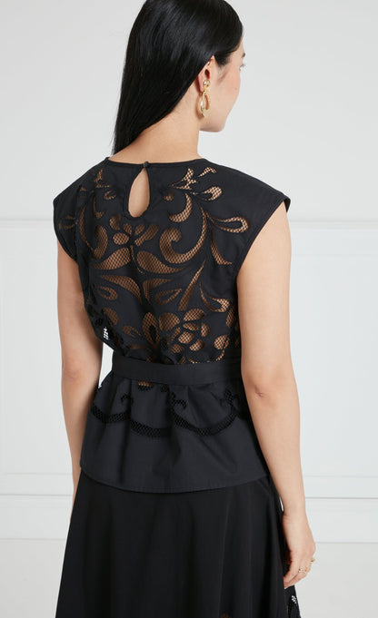 Nelle Sleeveless Top - Black