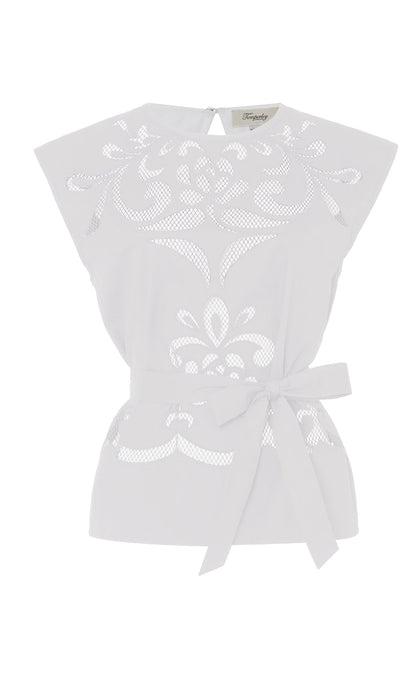 Nelle Sleeveless Top - White