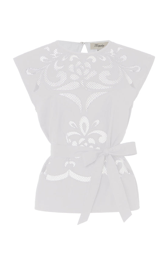 Nelle Sleeveless Top - White