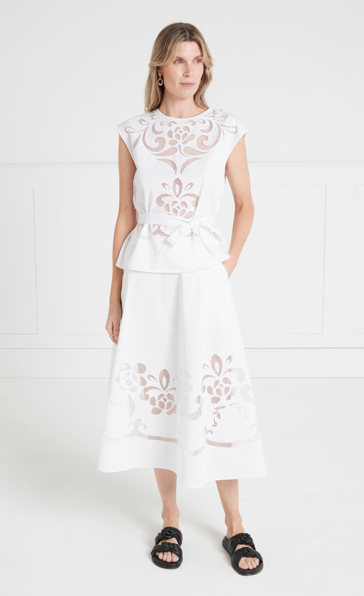 Nelle Sleeveless Top - White