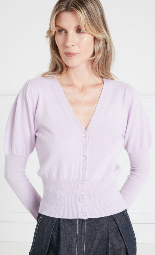 Tonal T-Logo Cardigan - Pink