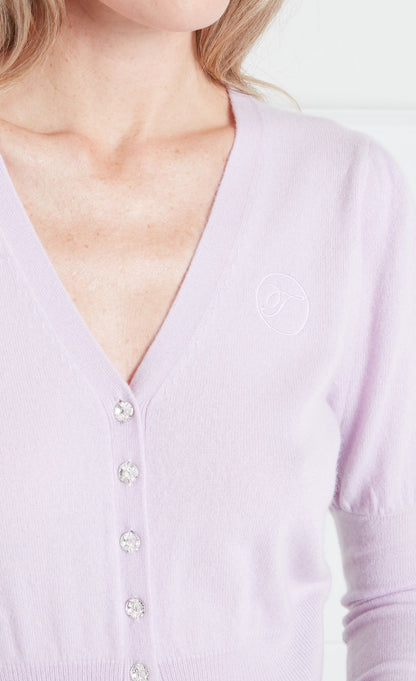 Tonal T-Logo Cardigan - Pink