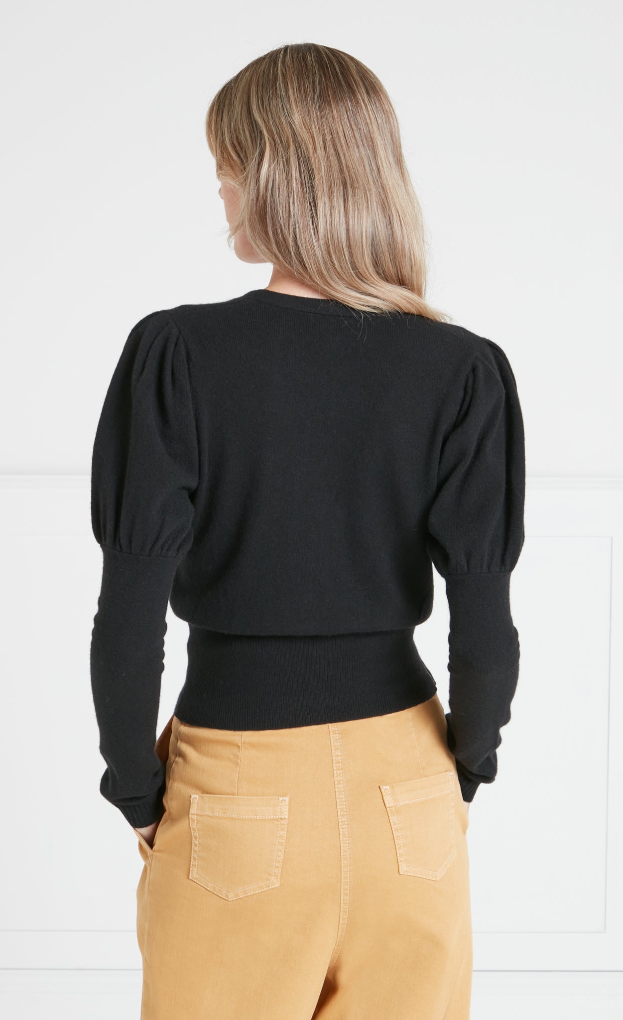 Tonal T-Logo Cardigan - Black