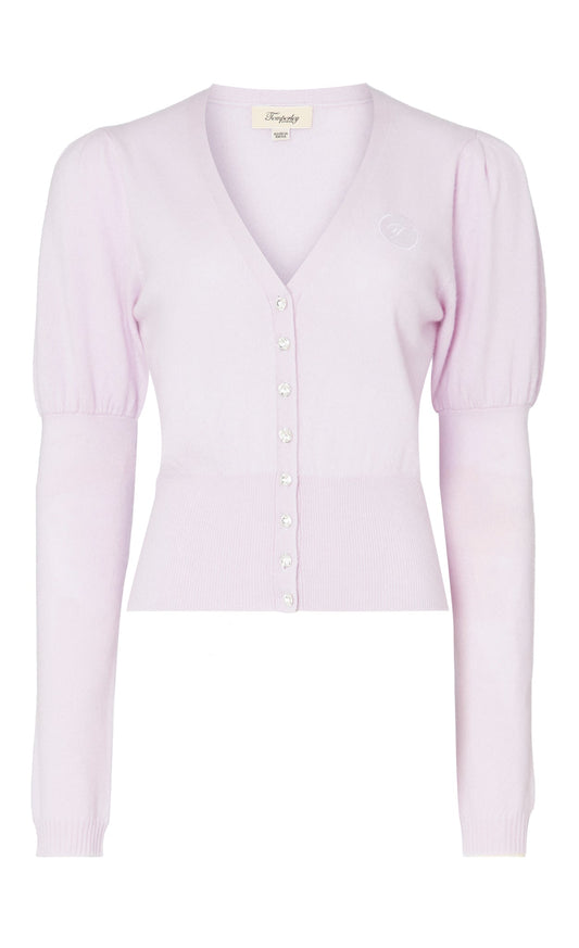 Tonal T-Logo Cardigan - Pink